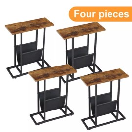 Segawe 4X Narrow Side Table for Small Spaces End Table Magazine Table Storage Holders