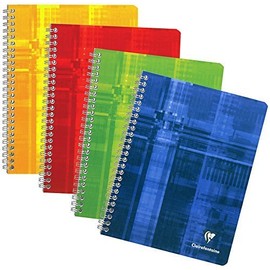 Pack of 3 Clairefontaine Wirebound Notebooks (colors may vary) - lined with margin - 6-1/2 in. x 8-1/4 in.