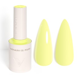 VENALISA Butter Yellow Gel Nail Polish, 1 Pcs Neon Pastel Yellow Gel Polish Light Baby Color High Gloss Soak Off U V Nail Manicure Salon and DIY at Home Gifts for Women