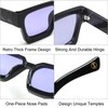 SHEEN KELLY Retro Thick Rectangular Chunky Sunglasses for Women Men