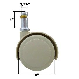 Ergo360 Office Chair Caster Wheels Almond Grey With Soft Treads 5 Piece Set