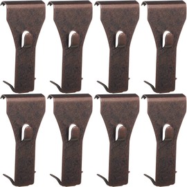 Ripeng Brick Wall Clips for Hanging Outdoors Metal Hooks Brick Picture Hangers Fit 2-1/4 to 2-3/8 inch Wall Siding Hooks Mount to Brick Without Drilling for Outside Home Decor(Copper Red, 8 Pieces)
