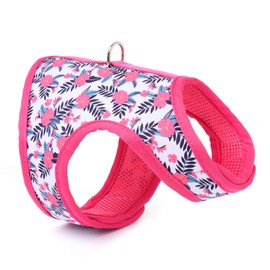 Mile High Life | Easy Get on Air Mesh Vest Harness | Spring Floral Collection | Adjustable Easy Closures both Neck and Chest |20 lbs Small Dogs & Cats | Peony S| S Chest Size (16"-18")