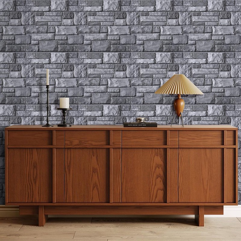 COMSTICKC 3D Faux Stone Wall Panel,Peel and Stick Tiles,10 Pcs