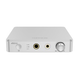TOPPING A50 III Headphone Amplifier - High-Performance NFCA Modules, Powerful 3500mW x 2 Output, 6.35mm Single-Ended & 4.4mm Balanced Jacks, RCA/TRS Inputs, 3 Gain Settings(Silver)