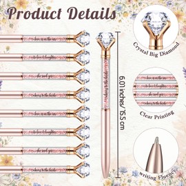 Supervitae 30 Sets Bridal Shower Favors Gifts for Guests Wedding Diamond Pens Bulk Bridal Shower Pens with Thank You Cards for Guest Wedding Game Prizes Souvenirs(Rose Gold)