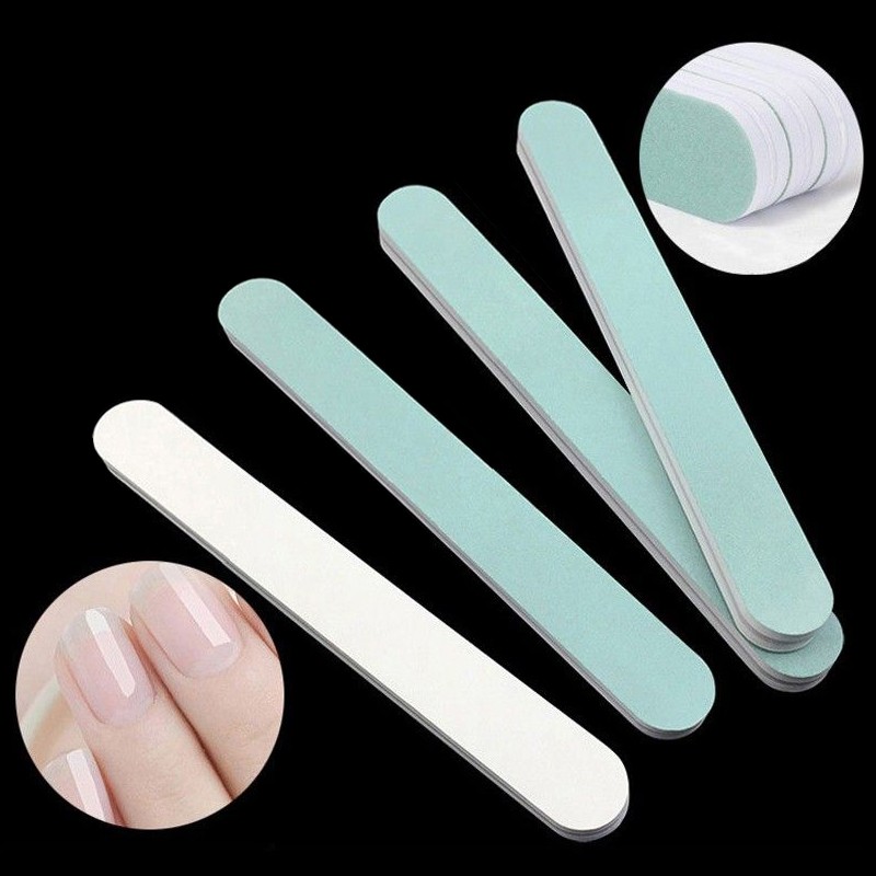 Nail Polisher File Double Sided Nail Polishing Buffer Green Straight