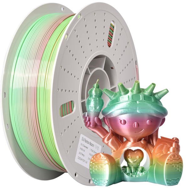 PINBALL Silk Rainbow PLA Filament 1.75mm, 3D Printer Multicolor Filament,