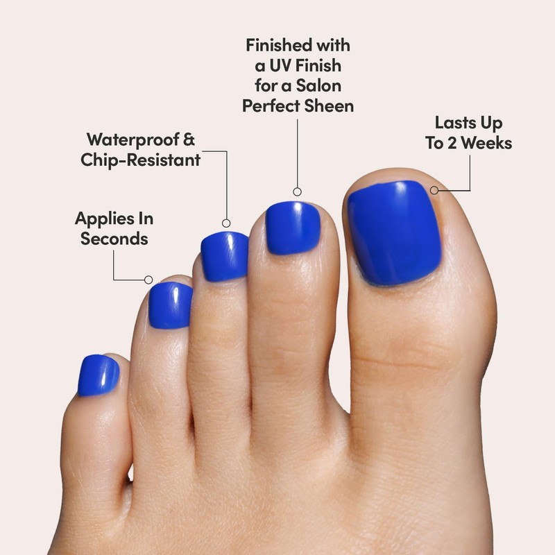Glamnetic Press On Toenails - Cobalt Blue | Solid Opaque
