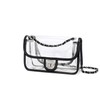 LAM GALLERY Womens PVC Clear Purse Handbag with Chain Stadium