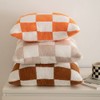 NIDITW Set of 2 Ultra Soft Khaki Checkerboard Throw Pillow