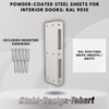 Powder-coated sheet steel for front doors, room doors and interior