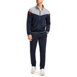 Libin Men's Tracksuits 2 Piece Sets Sweat Suits for Men Athletic Workout Jogging Suit Set Warm Up Full Zip Outfits Suits Sets Navy, M