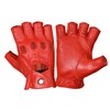 WASPRO Genuine Lambskin leather gloves, motorcycle Half finger Gloves (Red,