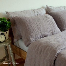 Linen & Cotton Alicia Linen Duvet Cover Set / Stonewashed / 100 % Linen