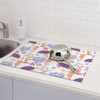 Purple Beach Sea Turtle Dish Drying Mat 18x24 For Kitchen