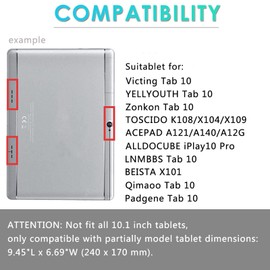 KATUMO Universal case for tablet 10 inch Azeyou q10, SGIN children's tablet, PRITOM, ZONKO K105, Victbing 10, Hoozo Touch 10 inches, Lectrus 10.1, YELLYOUTH 10 inches, Beyond Tab 10.1, Winsing MTK 10,