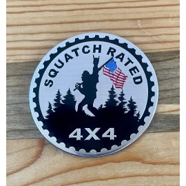 Mad4Metal Sasquatch Rated 4x4 Stick-on Fender Badge with American Flag Fits Jeep 4x4