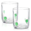 SiliFine 2 Pcs Shamrocks Icon Juice Glasses, 14oz Lucky Four