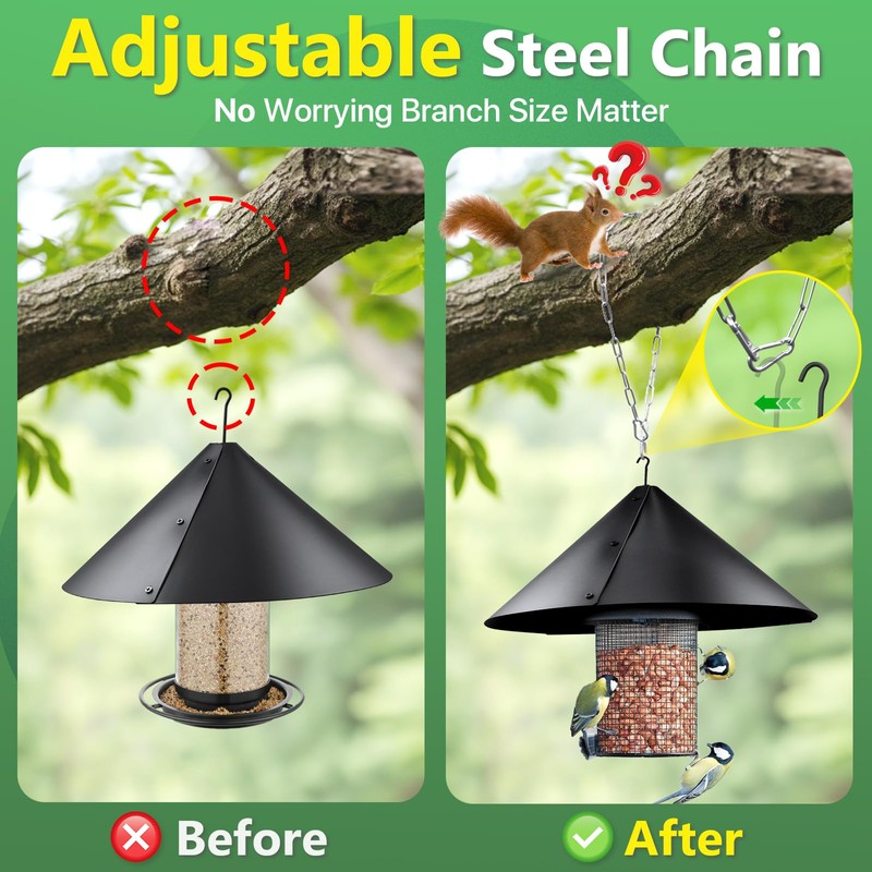 19.5 Inch Squirrel Baffle for Bird Feeder Pole Hang &