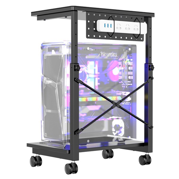 PUTORSEN PC Tower Stand, Height Adjustable Computer Tower Stand Under