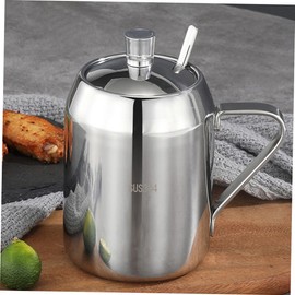 Mobestech Stainless Steel Oil Jars for Kitchen Ml Seasoning Bottle Spatula Oil Dis Practical