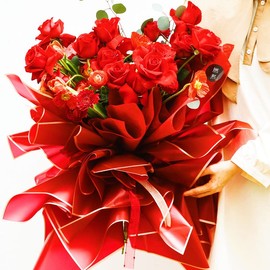 Xshelley，20pcs/Phnom Penh, flower shop bouquet, DIY crafts, gift wrap or gift box wrap, waterproof flower wrapping paper (big red)