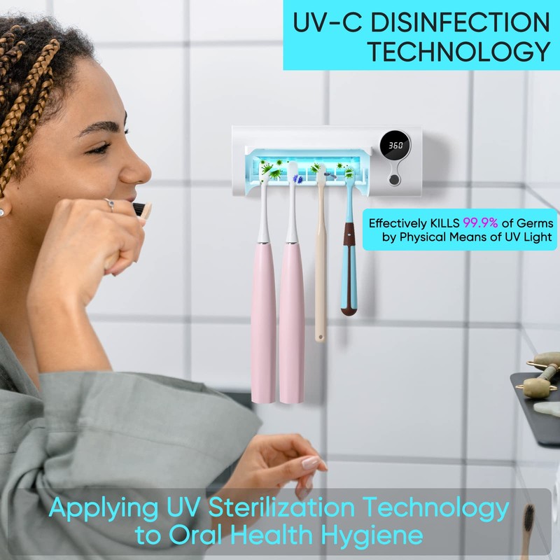 StarWin UV Toothbrush Cleaner, Timer Function, Rechargeable Tooth Brush Holder
