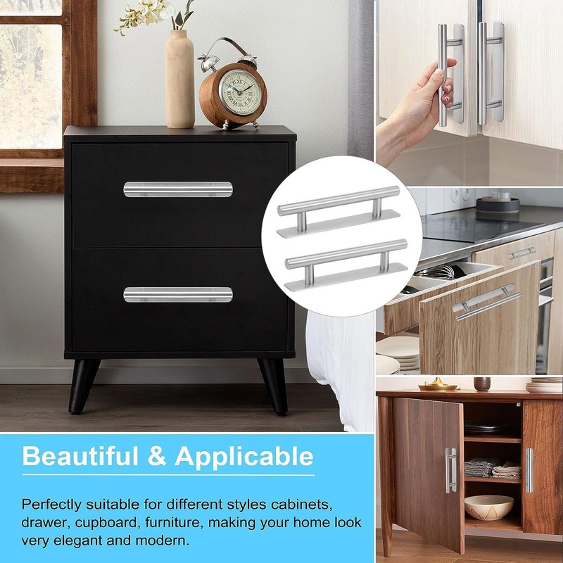 JIZZU Kitchen Cupboard Handles, 2Pcs Door Pull Handle Stick On