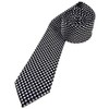 'Slim Lightweight Tie in Black and Silver Chequered 140 x