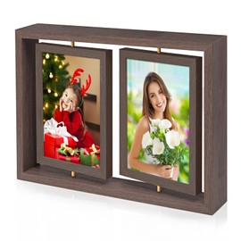ZEEYUAN 5x7 Picture Frame Desktop Picture Frame Double Side 5x7 Rotating Photo Frame Family Collage Frame Tabletop for Office Home