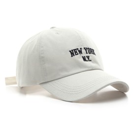 Epsoco New York Baseball Hat for Women Adjustable Embroidery 100% Cotton Trucker Hats Classic Vintage Baseball Cap White