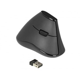 DELOCK Ergonomische vertikal optische 5-Tasten Maus 2,4GHz kabellos - Lautlos
