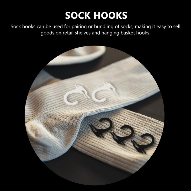 SOESFOUFU Sock Display Hooks Lightweight Plastic Sock Hangers for Retail