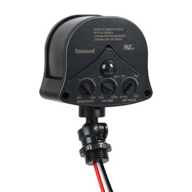 TREEWELL 240° & 360° Replacement Motion Sensor, Adjustable Time & Detection Sensitivity Up to 70 Feet Range, 4 Working Modes Outdoor Motion Detector for Security Floodlight, Black, UL Listed