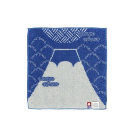 Imabari Towel, Iori "fujisan" Handkerchief Towel, Made in Japan, Highly Absorbent, Mt. Fuji (Blue)