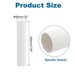 PATIKIL 1.6 Inch Round Plastic Duct Pipe Connector 8 Inch Long Duct Exhaust HVAC Ventilation Tube Ducting Extension for Dryer Vent Connection Extraction Heating Cooling Pipe Lines