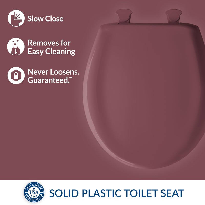 Bemis Classic Colors Slow Close Toilet Seat, Easy Clean Hinges
