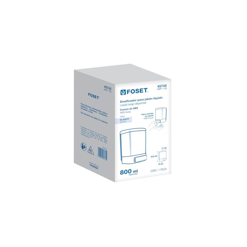 Foset Dosificador p/jabón líquido, BCO, Basic