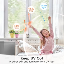 DUOFIRE Window Films for Privacy, Lines Decorative Frosted Window Film, Opaque UV Blocking Window Clings for Glass Windows, Static Cling Window Sticker Glass Film for Home Office, 30 x 200cm