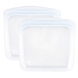 Stasher STSB00 Silicone Bag, Sandwich, Medium, 28 fl oz (828 ml), Set of 2, Food Storage Bags, Clear, Clear, Microwave, Oven, Heat Resistant, Freezer, Sandwich 828 mL/15 oz