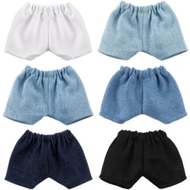 6 Pcs Short Doll Pants Doll Clothes Shorts Smart Doll Girl Clothes Doll Accessories for Christmas 8-12 Inch Dolls, 6 Colors (Medium)