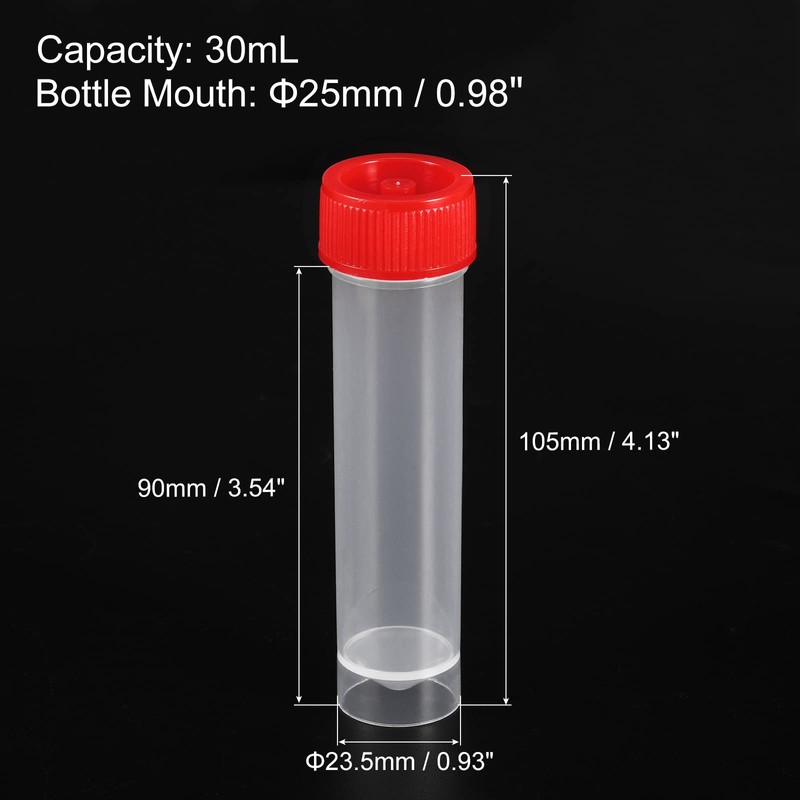 PATIKIL 30 ml Plastic Test Tubes, 20 Pack, Freezed Test