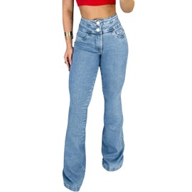 YouSexy Women's Flare Jeans Destroyed Bell Bottom Denim Pants 70s Outfits