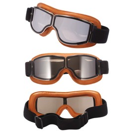 Ashilun Retro Pilot Motorcycle Goggles Fog-proof Warm Riding Goggles ATV Bike Motocross Glasses Safety Goggles