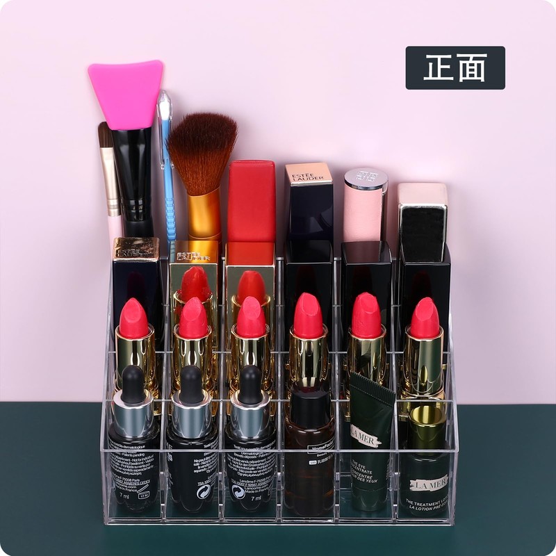 MOSIKER Lipstick Storage Box, 24 Lips, Clear, Cosmetics Storage, Acrylic