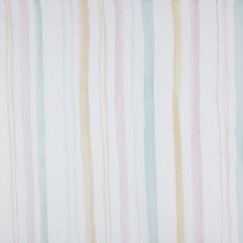 Kt KILOtela - Fabric sold by the metre - digital print - 20% linen 80% polyester - width 300 cm - length selectable 50 in 50 cm | vertical stripes - green, yellow, pink