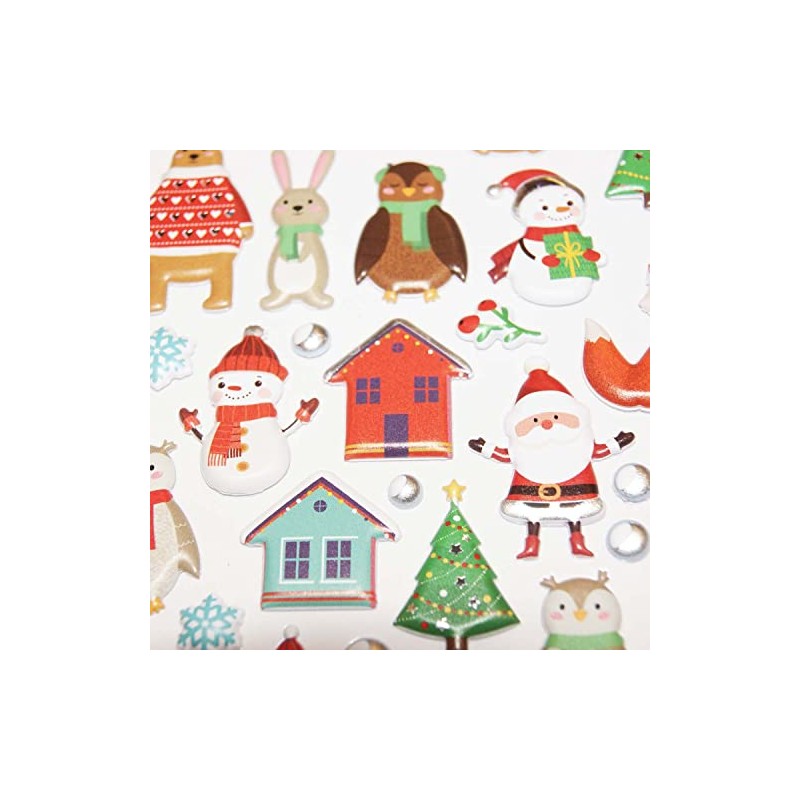Global Gift Scene to decorate - 3D foam stickers Christmas