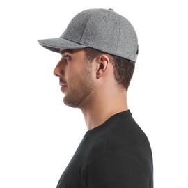 Short Brim Baseball Caps Winter Mens Wool Warm Baseball Hats Structured Umpire Trucker Dad Hats Adjustable K145, Dark Grey, 7-7 1/2