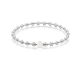 MAJALE Flexibles Armband aus Edelstahl, Unisex, Valentinstagsgeschenk, silberfarben, minimalistisch, aus Edelstahl, einfaches Armband, flexibel, 100 % handgefertigt